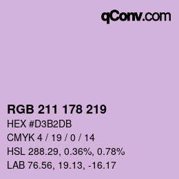 Color code: RGB 211 178 219 | qconv.com