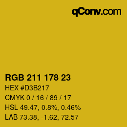 カラーコード: RGB 211 178 23 | qconv.com