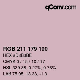 カラーコード: RGB 211 179 190 | qconv.com