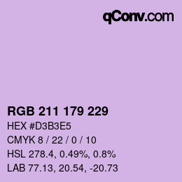 Código de color: RGB 211 179 229 | qconv.com