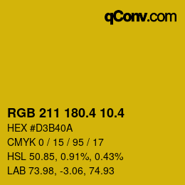 カラーコード: RGB 211 180.4 10.4 | qconv.com