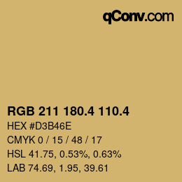 カラーコード: RGB 211 180.4 110.4 | qconv.com