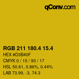 カラーコード: RGB 211 180.4 15.4 | qconv.com
