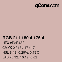 カラーコード: RGB 211 180.4 175.4 | qconv.com