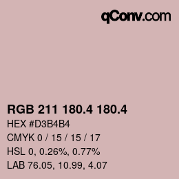 カラーコード: RGB 211 180.4 180.4 | qconv.com