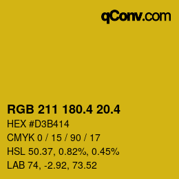 カラーコード: RGB 211 180.4 20.4 | qconv.com