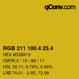 カラーコード: RGB 211 180.4 25.4 | qconv.com