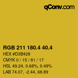 カラーコード: RGB 211 180.4 40.4 | qconv.com