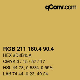 カラーコード: RGB 211 180.4 90.4 | qconv.com