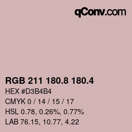 カラーコード: RGB 211 180.8 180.4 | qconv.com