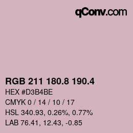 カラーコード: RGB 211 180.8 190.4 | qconv.com