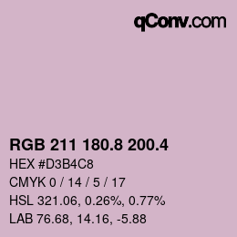 カラーコード: RGB 211 180.8 200.4 | qconv.com