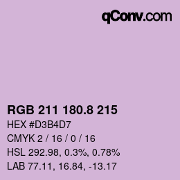カラーコード: RGB 211 180.8 215 | qconv.com