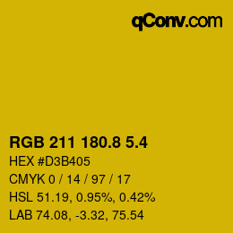 カラーコード: RGB 211 180.8 5.4 | qconv.com