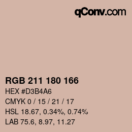 颜色代码: RGB 211 180 166 | qconv.com