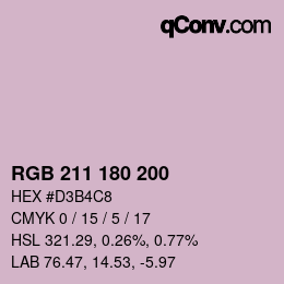 颜色代码: RGB 211 180 200 | qconv.com