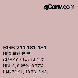 Color code: RGB 211 181 181 | qconv.com