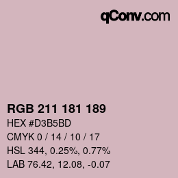 カラーコード: RGB 211 181 189 | qconv.com