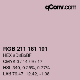 Farbcode: RGB 211 181 191 | qconv.com