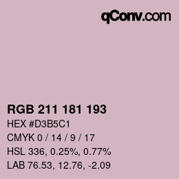 Color code: RGB 211 181 193 | qconv.com
