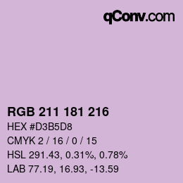 Color code: RGB 211 181 216 | qconv.com