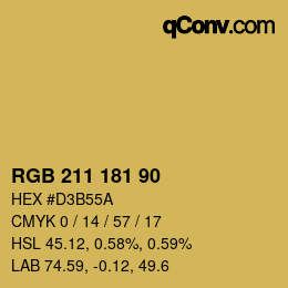 Color code: RGB 211 181 90 | qconv.com
