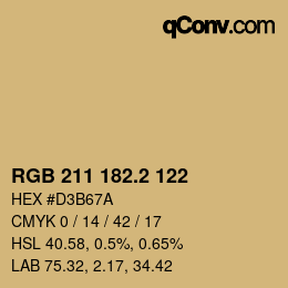 Color code: RGB 211 182.2 122 | qconv.com