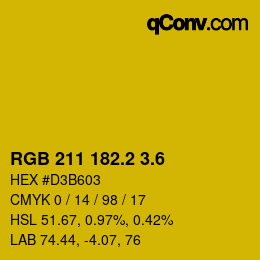 カラーコード: RGB 211 182.2 3.6 | qconv.com