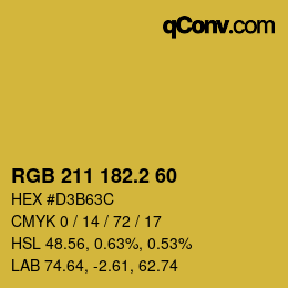 カラーコード: RGB 211 182.2 60 | qconv.com