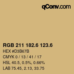 カラーコード: RGB 211 182.6 123.6 | qconv.com