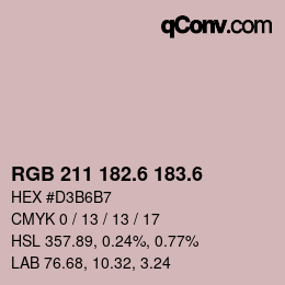 カラーコード: RGB 211 182.6 183.6 | qconv.com