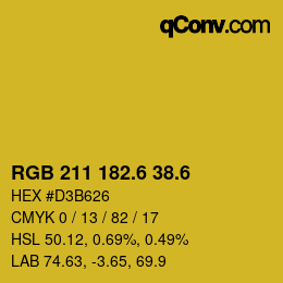 カラーコード: RGB 211 182.6 38.6 | qconv.com