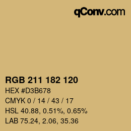 カラーコード: RGB 211 182 120 | qconv.com