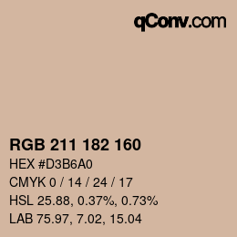 Color code: RGB 211 182 160 | qconv.com