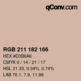 Farbcode: RGB 211 182 166 | qconv.com