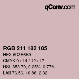 カラーコード: RGB 211 182 185 | qconv.com