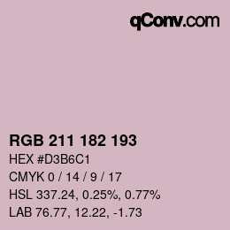 Color code: RGB 211 182 193 | qconv.com