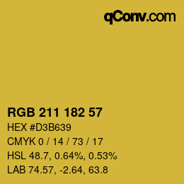 Color code: RGB 211 182 57 | qconv.com