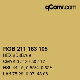 Color code: RGB 211 183 105 | qconv.com