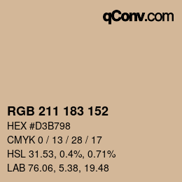 カラーコード: RGB 211 183 152 | qconv.com