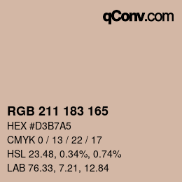 Color code: RGB 211 183 165 | qconv.com