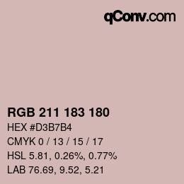Color code: RGB 211 183 180 | qconv.com