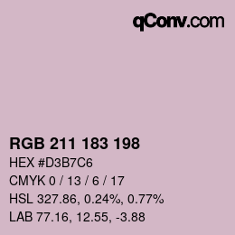 Color code: RGB 211 183 198 | qconv.com