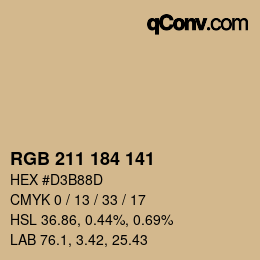 Código de color: RGB 211 184 141 | qconv.com