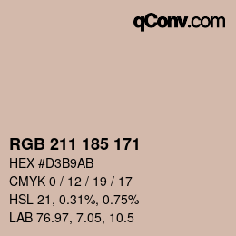 Color code: RGB 211 185 171 | qconv.com
