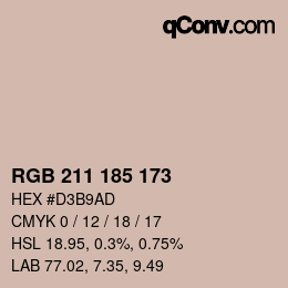 Color code: RGB 211 185 173 | qconv.com