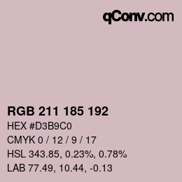 Color code: RGB 211 185 192 | qconv.com