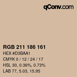 カラーコード: RGB 211 186 161 | qconv.com