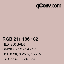 Color code: RGB 211 186 182 | qconv.com