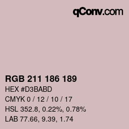 Color code: RGB 211 186 189 | qconv.com